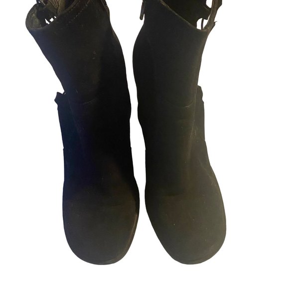 Free People black zip heeled laced side boots size 10 - Picture 9 of 9